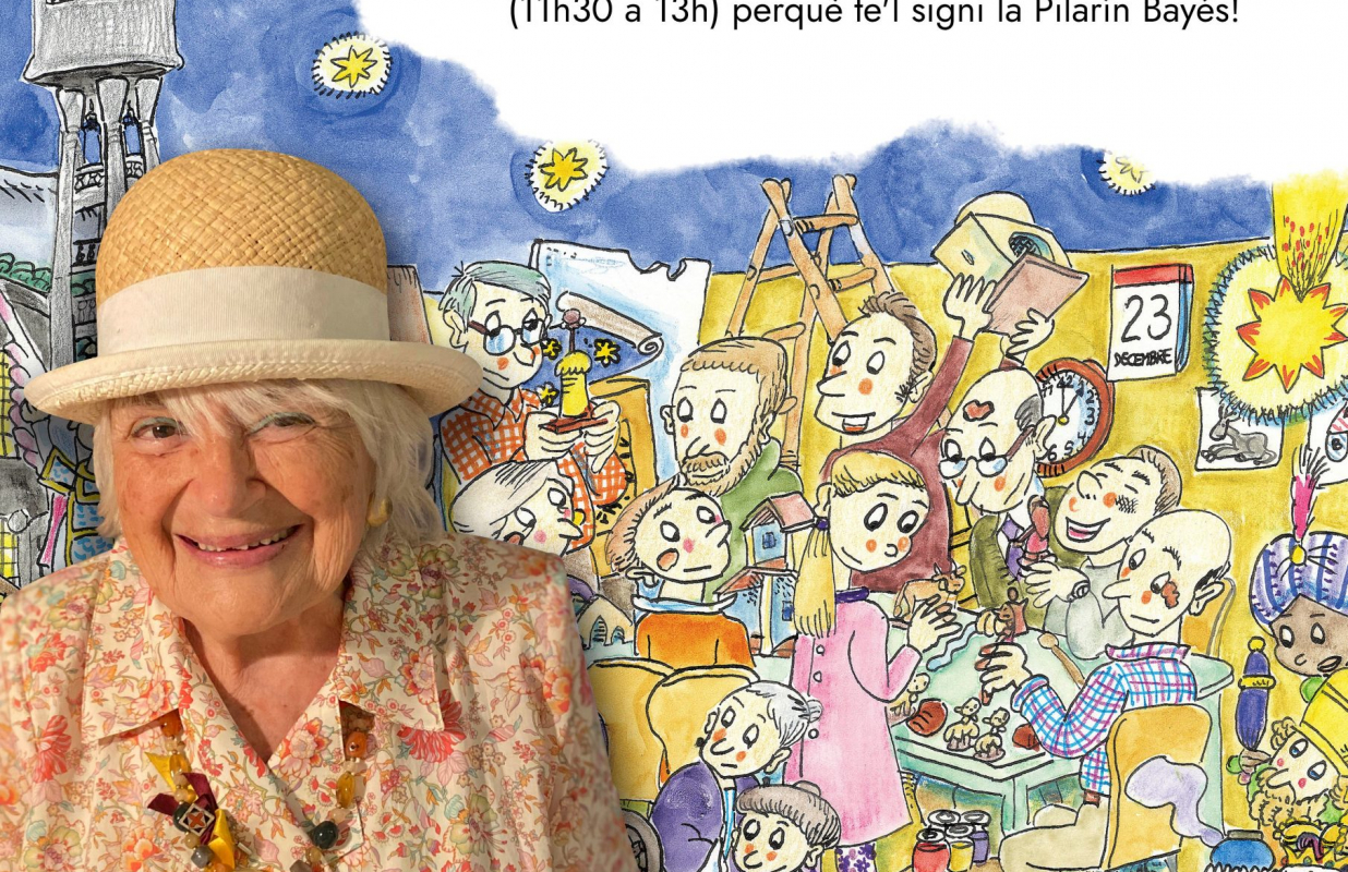 Protegit: Signatura de Llibres de la Pilarin Bayes al Mercat Central a les 11:30h